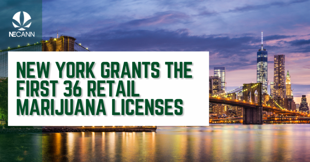 NY Issued 36 Retail Cannabis Licenses