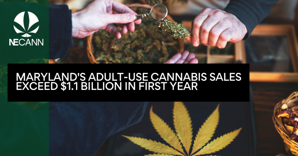 Maryland's Adult-Use Cannabis Sales Exceed $1.1 Billion in First Year